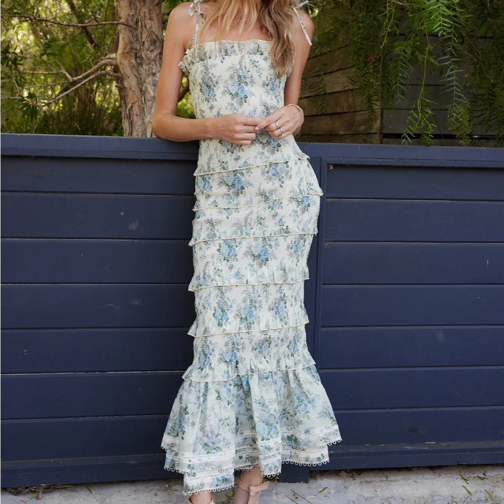 Geranium Dress in Blue Bouquet